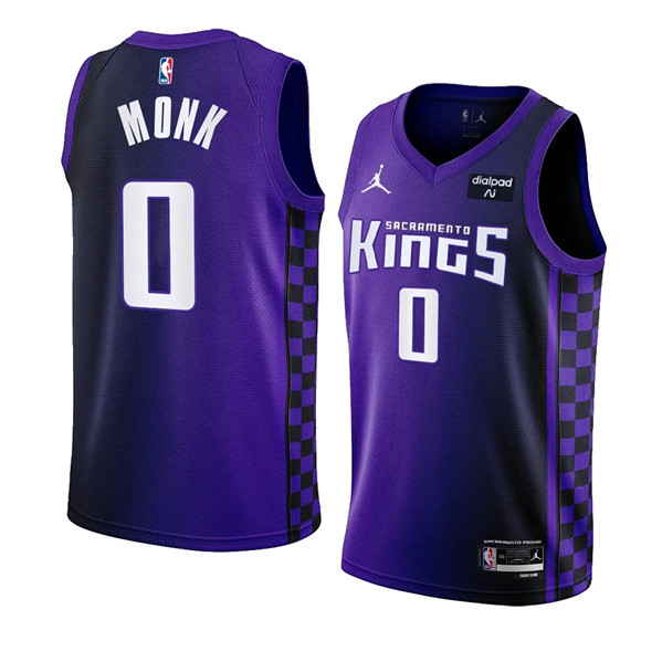 Men's Sacramento Kings #0 Malik Monk Purple 2023/24 Statement Edition Swingman Stitched Basketball Jersey
